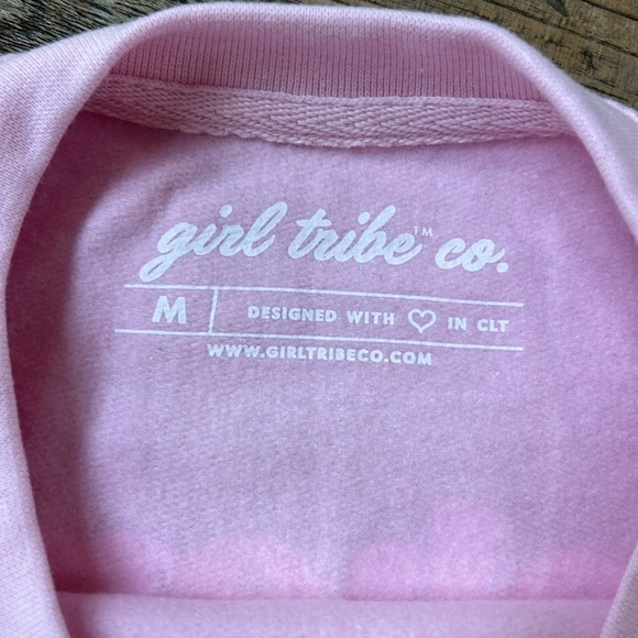 Girl Tribe Teacher Pink Crewneck Happy Face Sweatshirt Size Medium - Picture 5 of 9